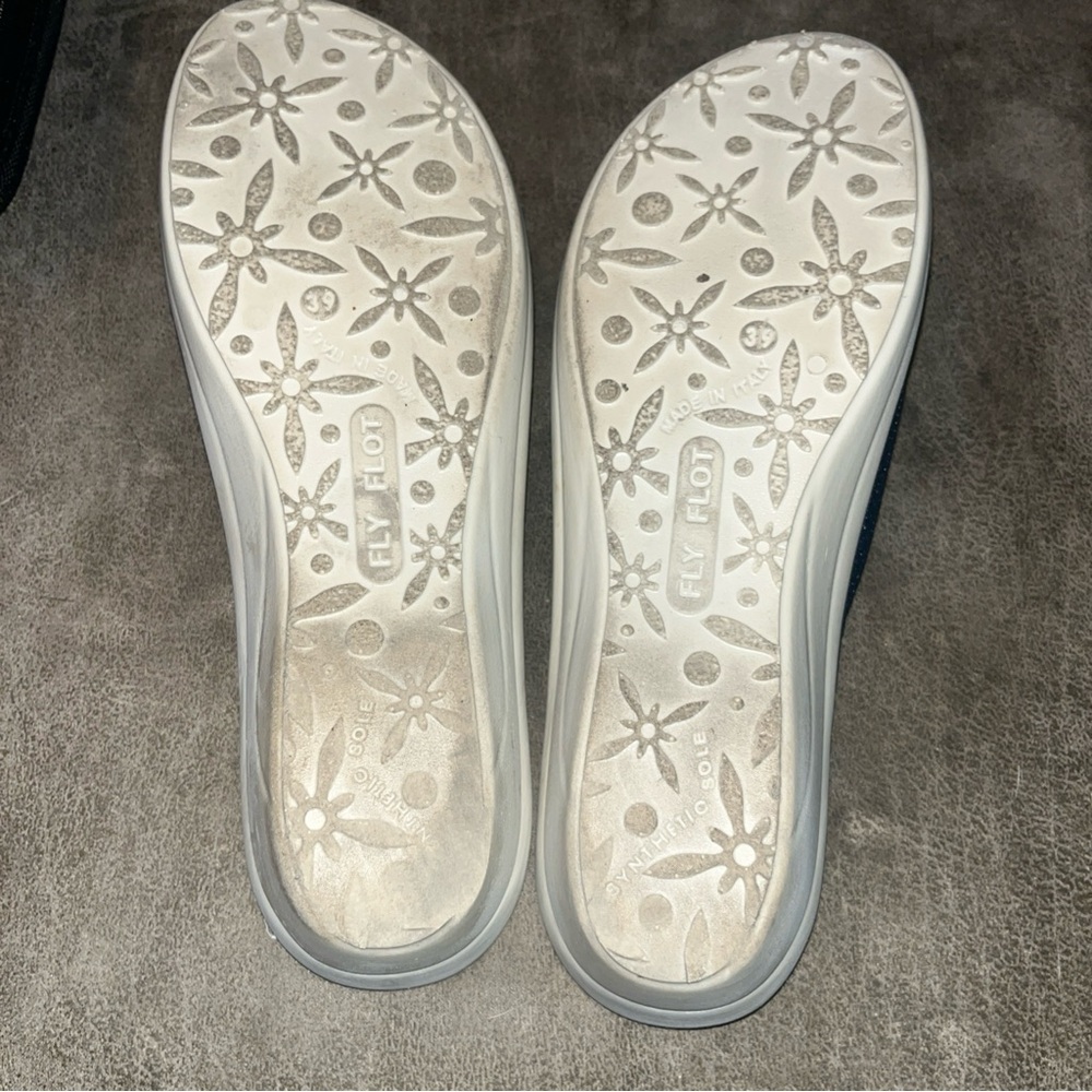 Fly Flot Navy Leather Sandals - Picture 3 of 8